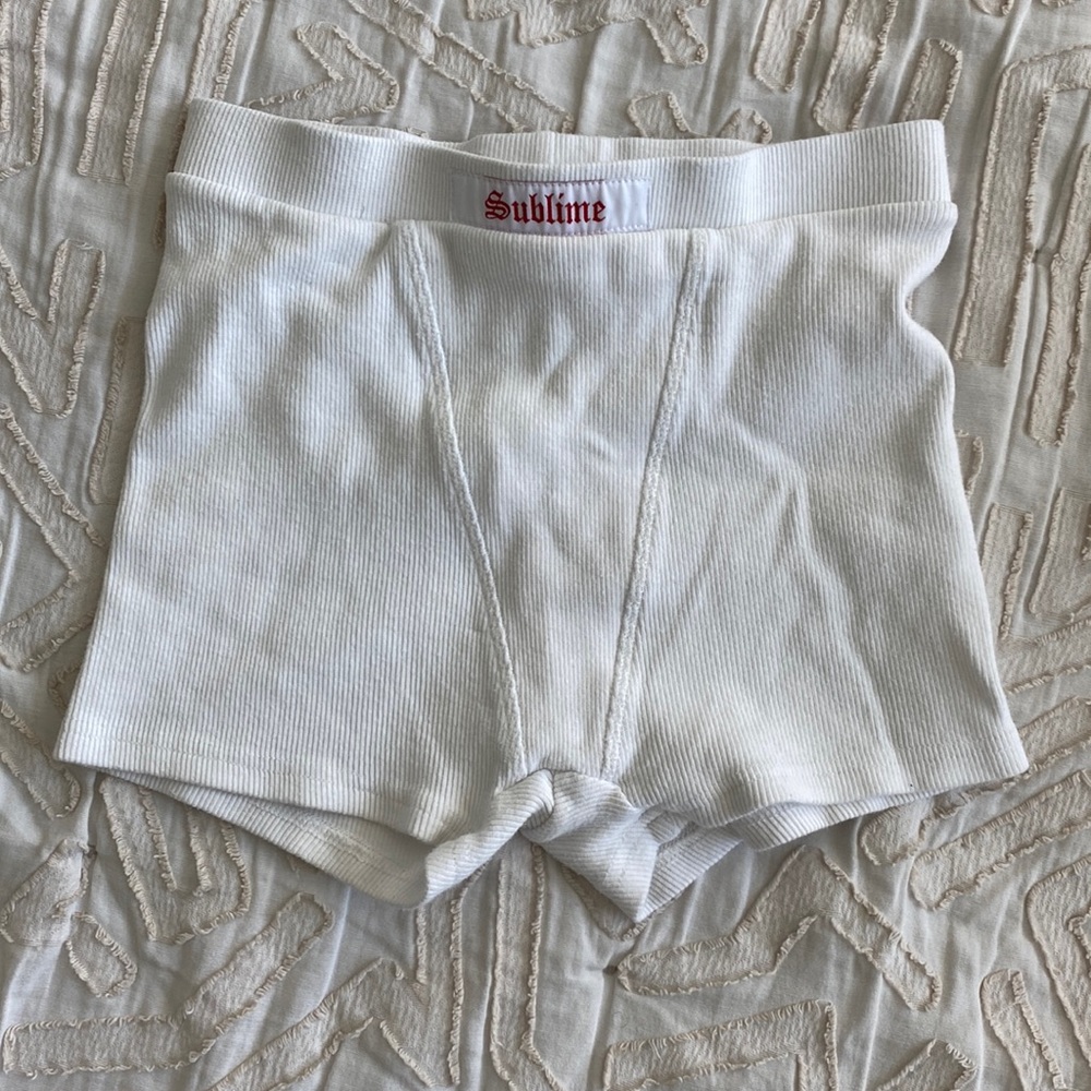 Princess Polly Highrack Sublime Biker Shorts in White